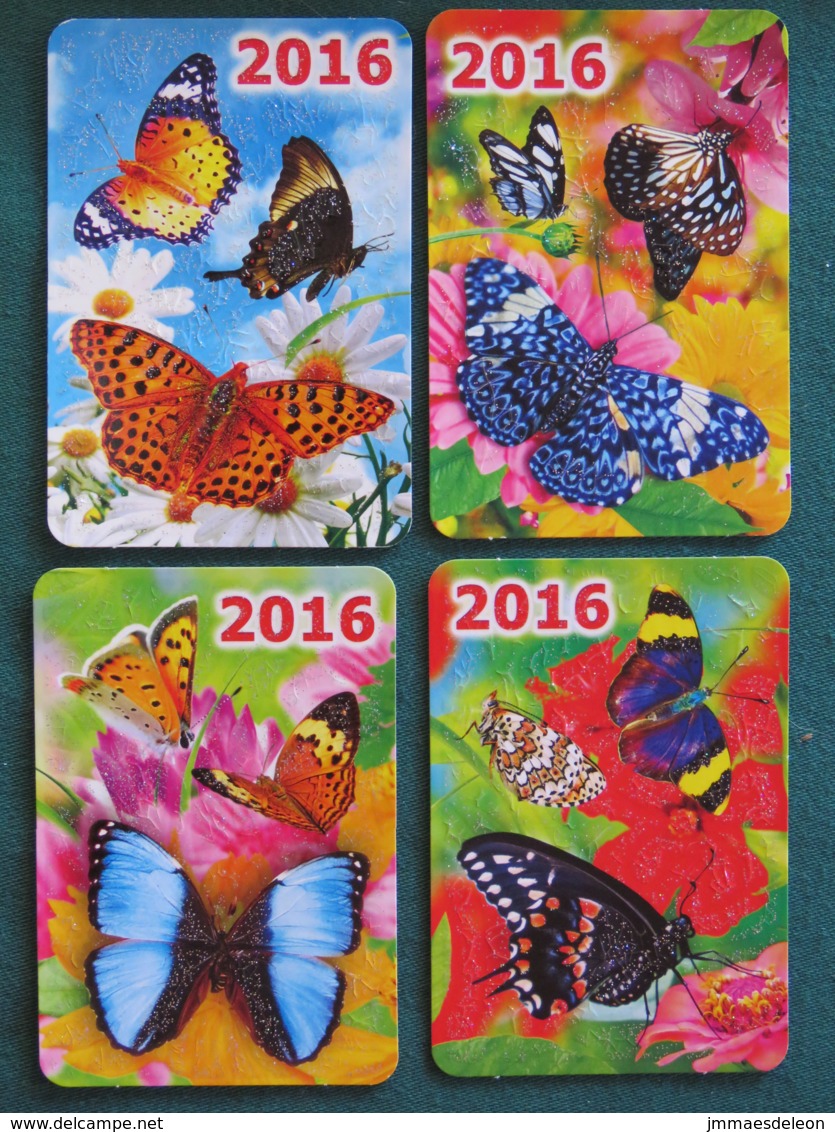 Russia 2016 - 4 Pocket Calendar Butterflies - Russie