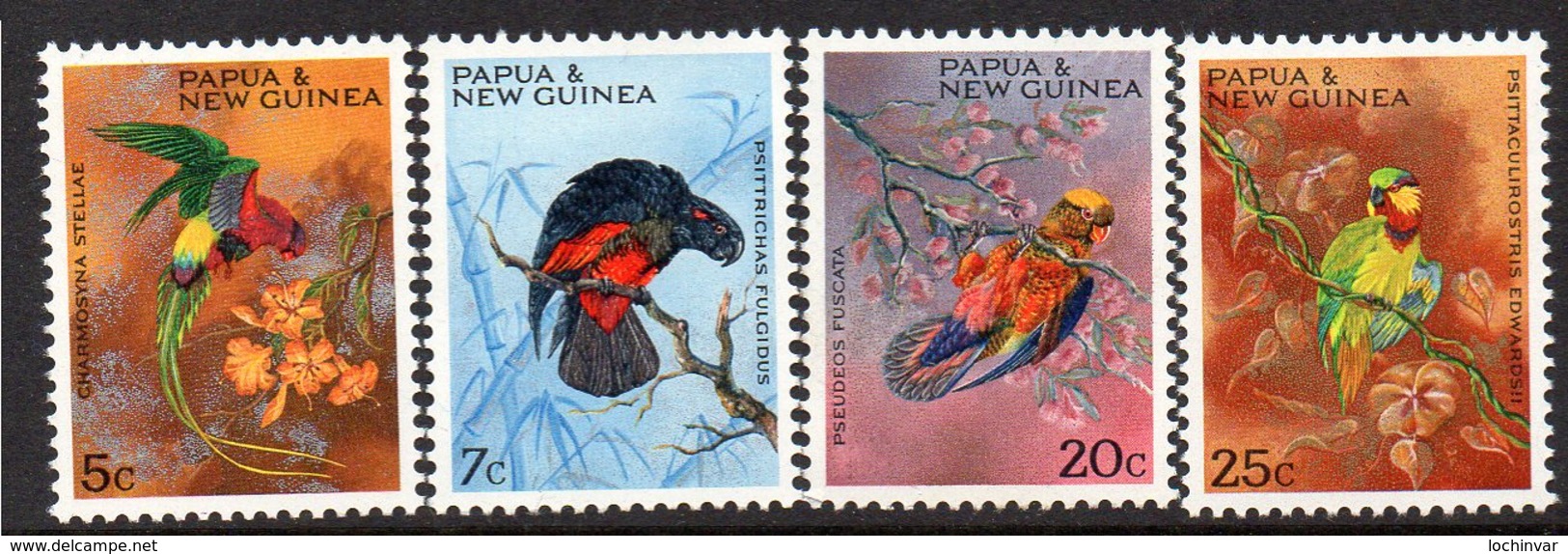 PAPUA NEW GUINEA, 1967 PARROTS 4 MNH - Papua New Guinea