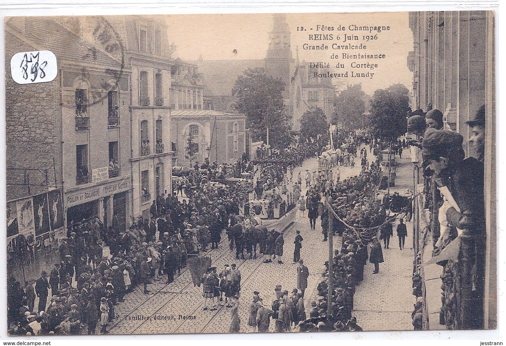 REIMS- FETES DE CHAMPAGNE 1926 - GRANDE CAVALCADE DE BIENFAISANCE- BOULEVARD LUNDY- LE CORTEGE- - Reims