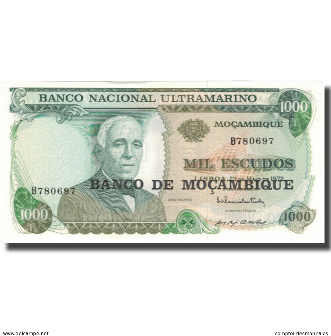 Billet, Mozambique, 1000 Escudos, 1972, 1972-05-23, KM:119, NEUF - Mozambique