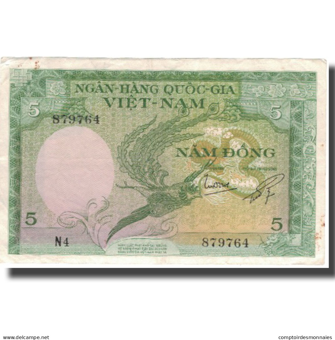 Billet, South Viet Nam, 5 D<ox>ng, KM:2a, TTB - Vietnam