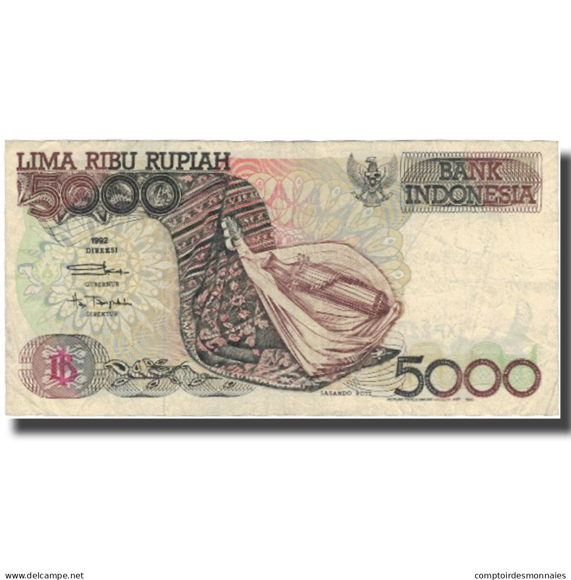 Billet, Indonésie, 5000 Rupiah, 1992-1995, KM:130d, TTB - Indonésie