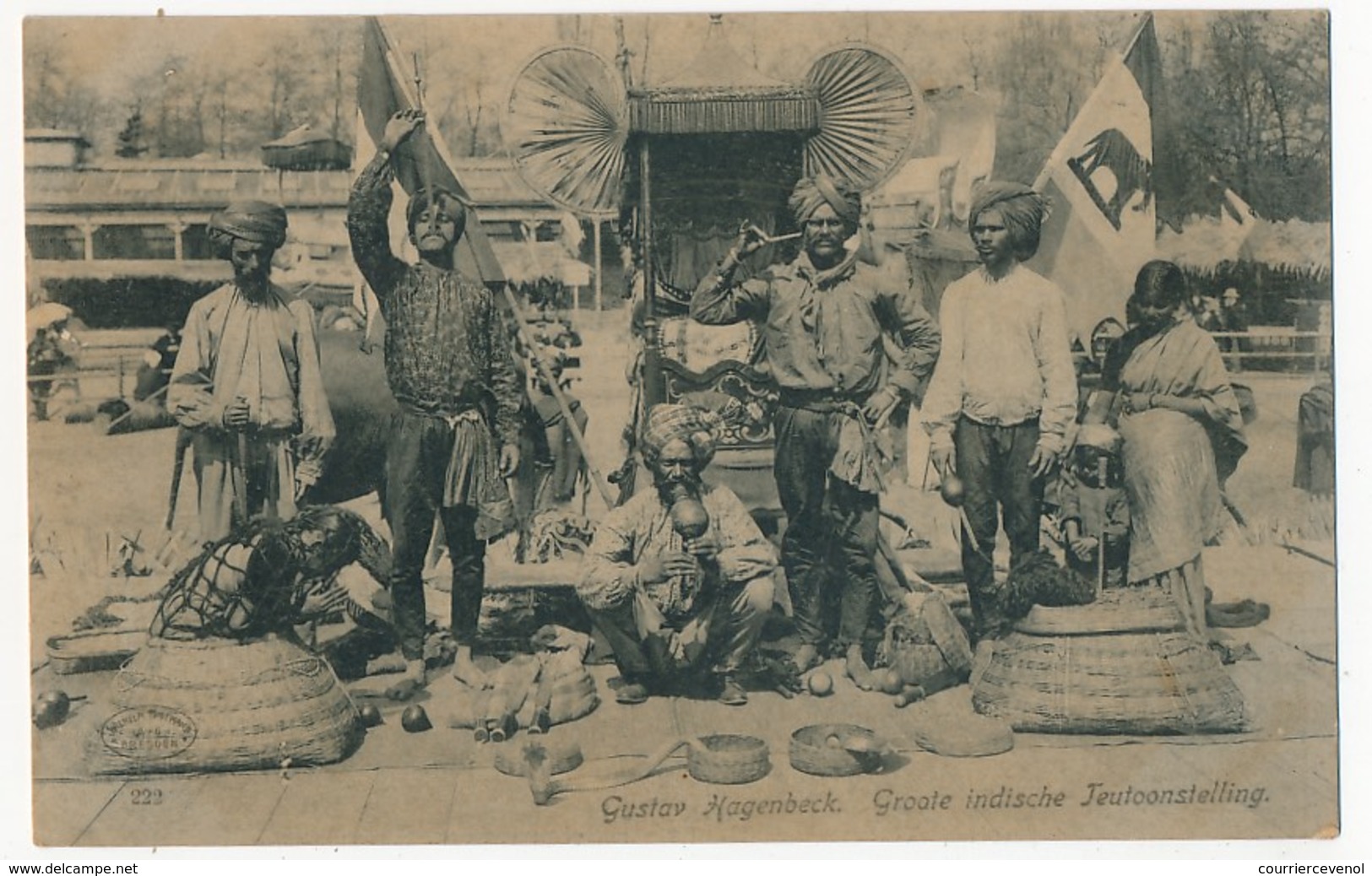 Lot 6 CPA - (Cirque) Gustav Hagenbeck - Exposition indienne (Groote indische Teutoonstelling) - dont Montreurs d'ours