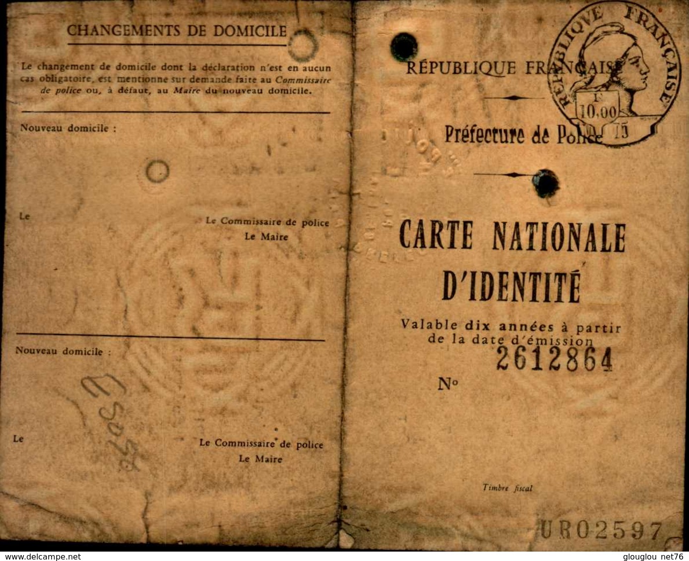 CARTE NATIONALE D'IDENTITE  1969 - Autres & Non Classés