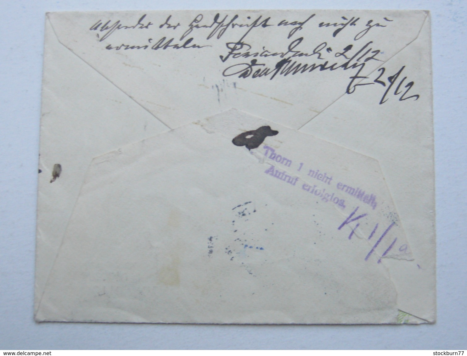 1910 , In Thorn  Nicht Ermittelt , Rs. Stempel Auf Brief Aus Schönsee (Krs. Briesen) - Briefe U. Dokumente