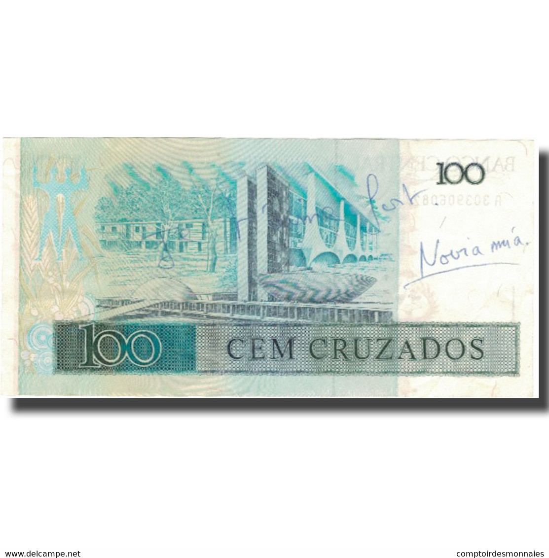 Billet, Brésil, 100 Cruzados, 1987, 1987, KM:211c, TTB - Brésil