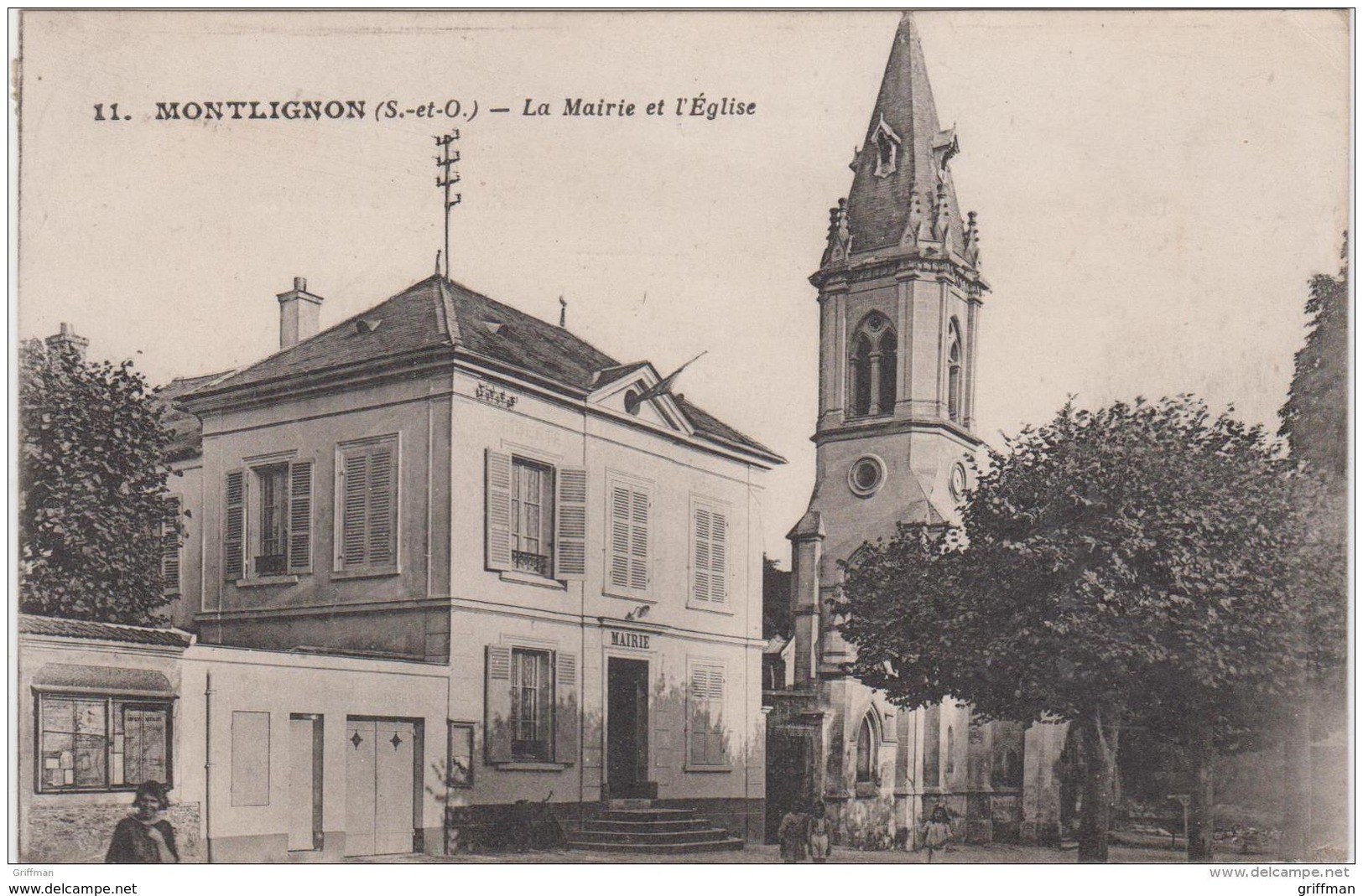 MONTLIGNON LA MAIRIE ET L'EGLISE TBE - Montlignon