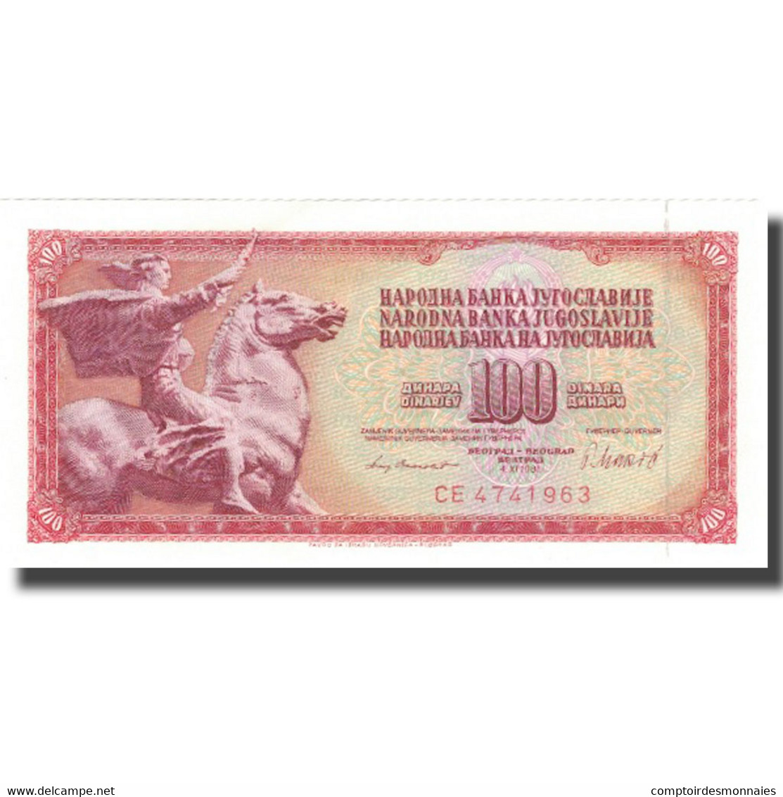 Billet, Yougoslavie, 100 Dinara, 1981, 1981-11-04, KM:90b, SPL - Yougoslavie