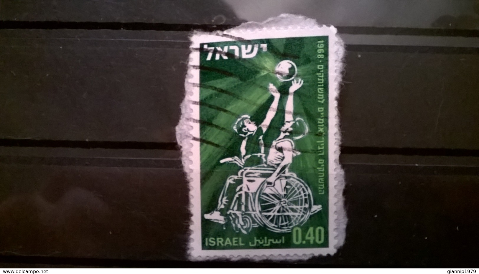 FRANCOBOLLI STAMPS ISRAELE ISRAEL 1968 SU FRAMMENTO GIOCHI INTERNAZIONALI PARAOLIMPICI - Gebraucht (mit Tabs)