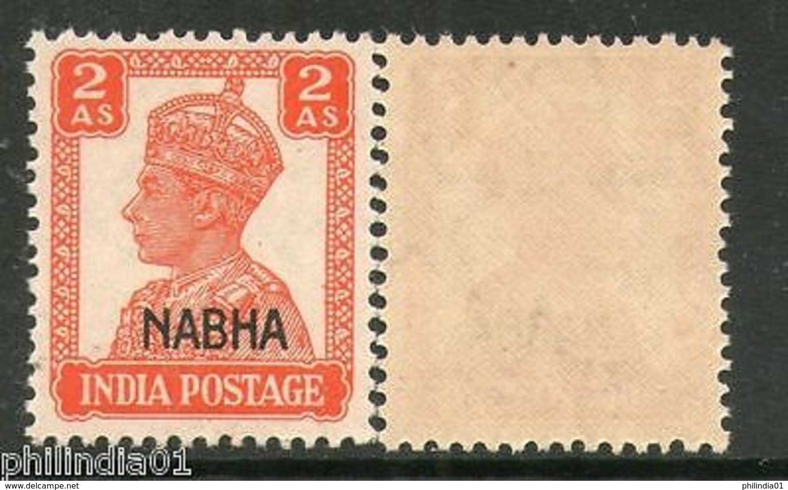 India NABHA KG VI 2As SG 111 / Sc 106 Cat �1.50 MNH Fin - Nabha