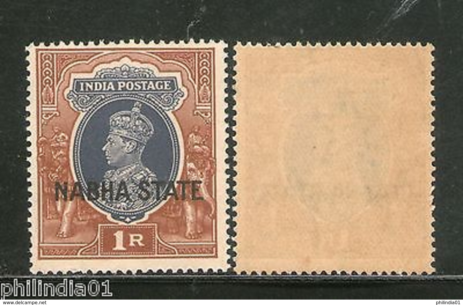 India NABHA State 1Re Postage KG VI SG 89 / Sc 81 Cat �14 MNH - Nabha