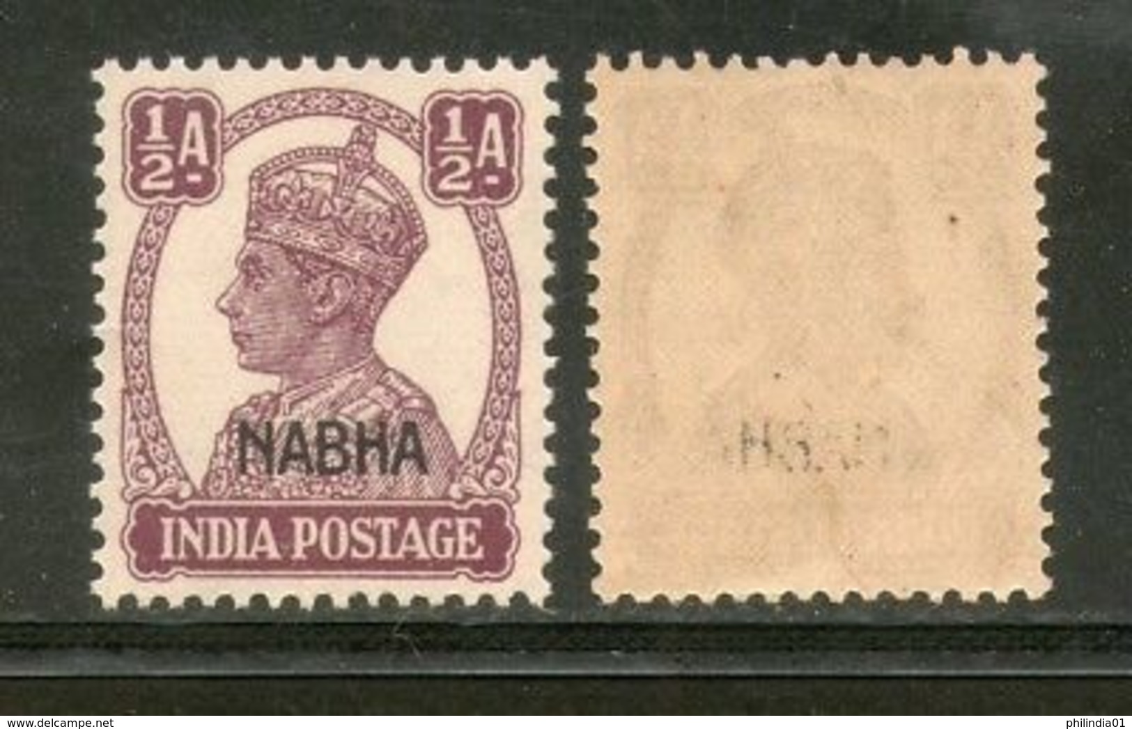 India Nabha State �An KG VI Postage Stamp SG 106 / Sc 101 Cat. �3 MNH - Nabha