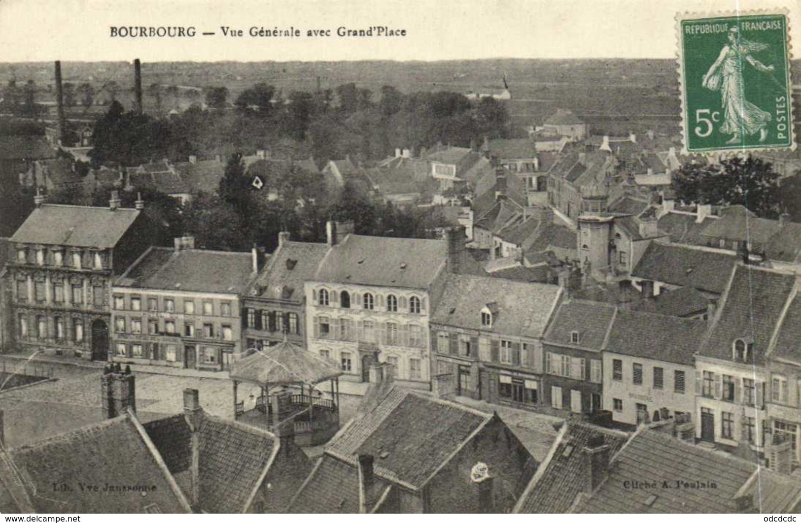 BOURBOURG  Vue Generale Avec Grand' Place Recto Verso - Other & Unclassified