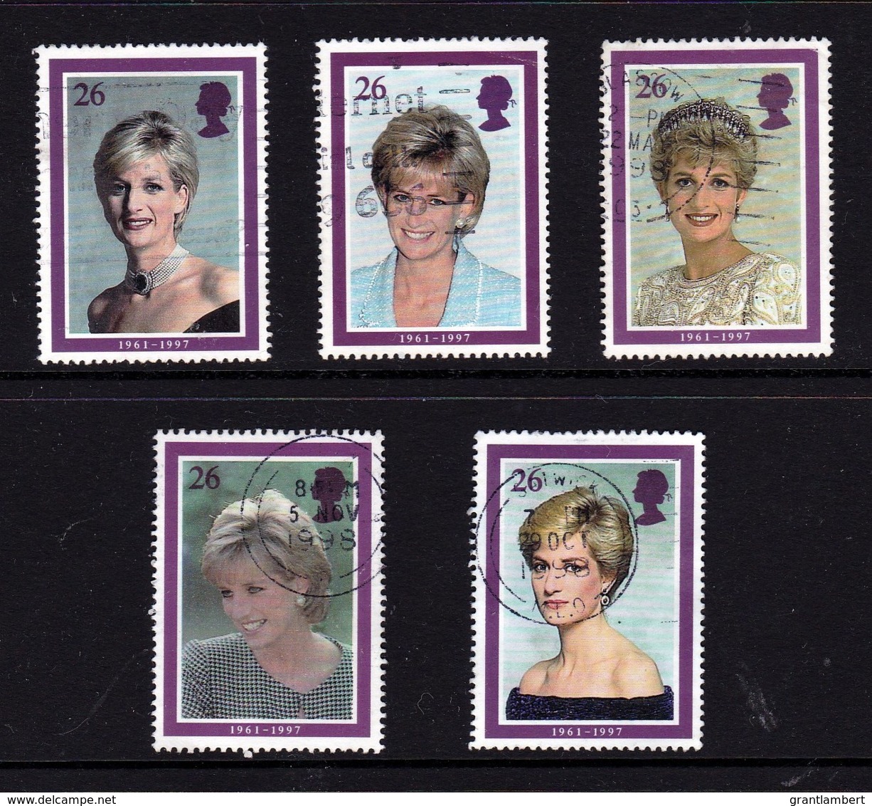 Great Britain 1998 Diana. Princess Of Wales Set Of 6 Used - - Used Stamps