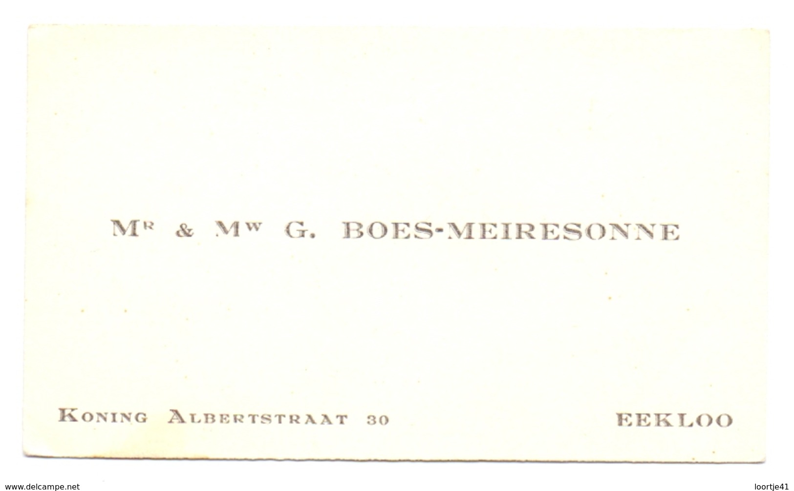 Visitekaartje - Carte Visite - G. Boes - Meiresonne - Eeklo - Cartes De Visite