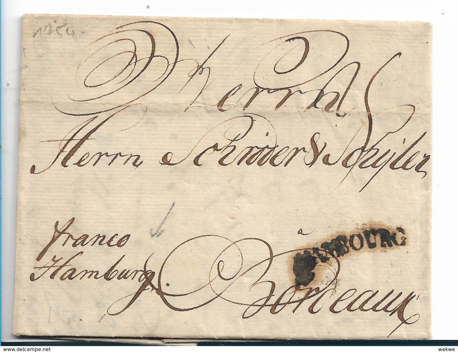 DK-V013 /  DÄNEMARK - Helsigoer 1754, Franco Hambourg (Hamburg) - ...-1851 Prephilately