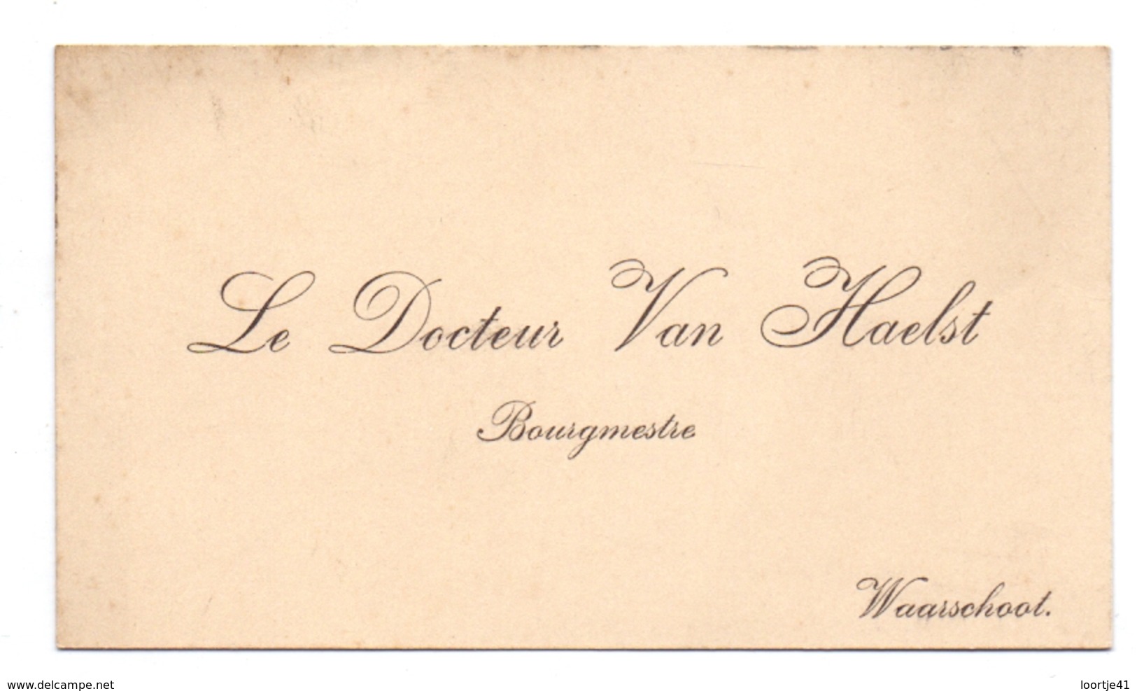 Visitekaartje - Carte Visite - Docteur Bourmestre - Dokter Burgemeester Van Haelst - Waarschoot - Visiting Cards