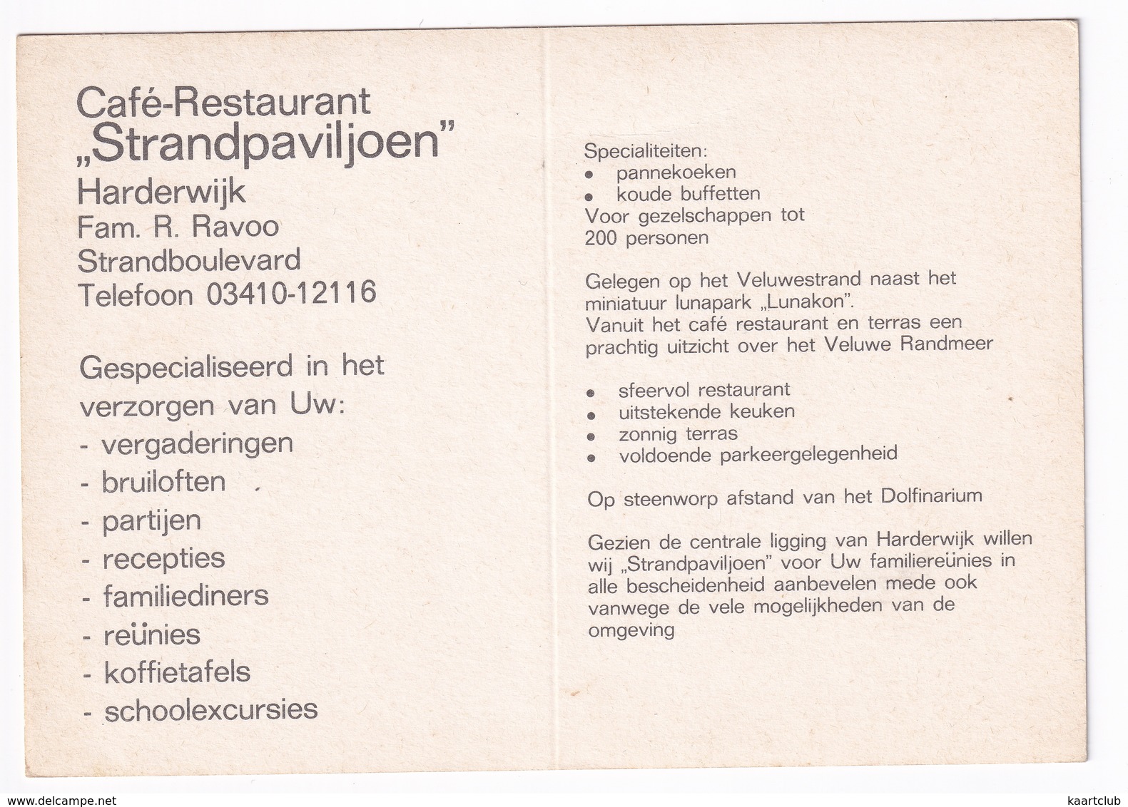 Harderwijk - Café-Restaurant 'Strandpaviljoen' , Strandboulevard - (Gelderland) - Harderwijk