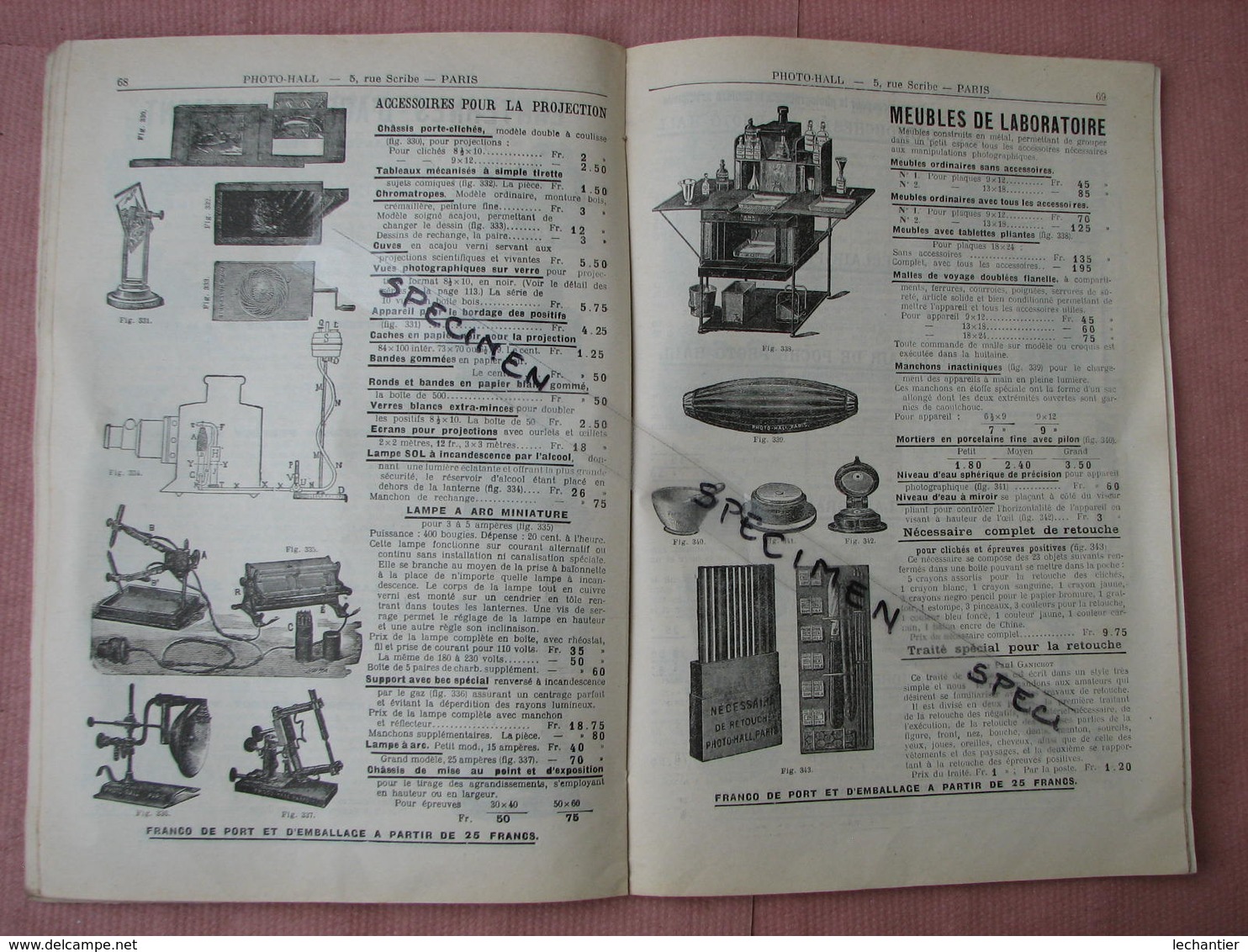 PHOTO-HALL 1908 catalogue 112 pages 18X26 nombreux clichés sur appareils