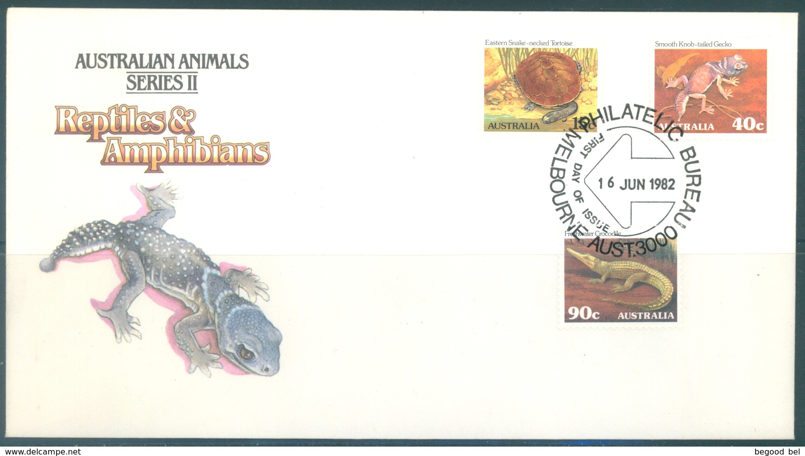 AUSTRALIA  - FDC - 16.6.1982 - REPTILES AMPHIBIANS - Yv 776-778 - Lot 18678 - Premiers Jours (FDC)