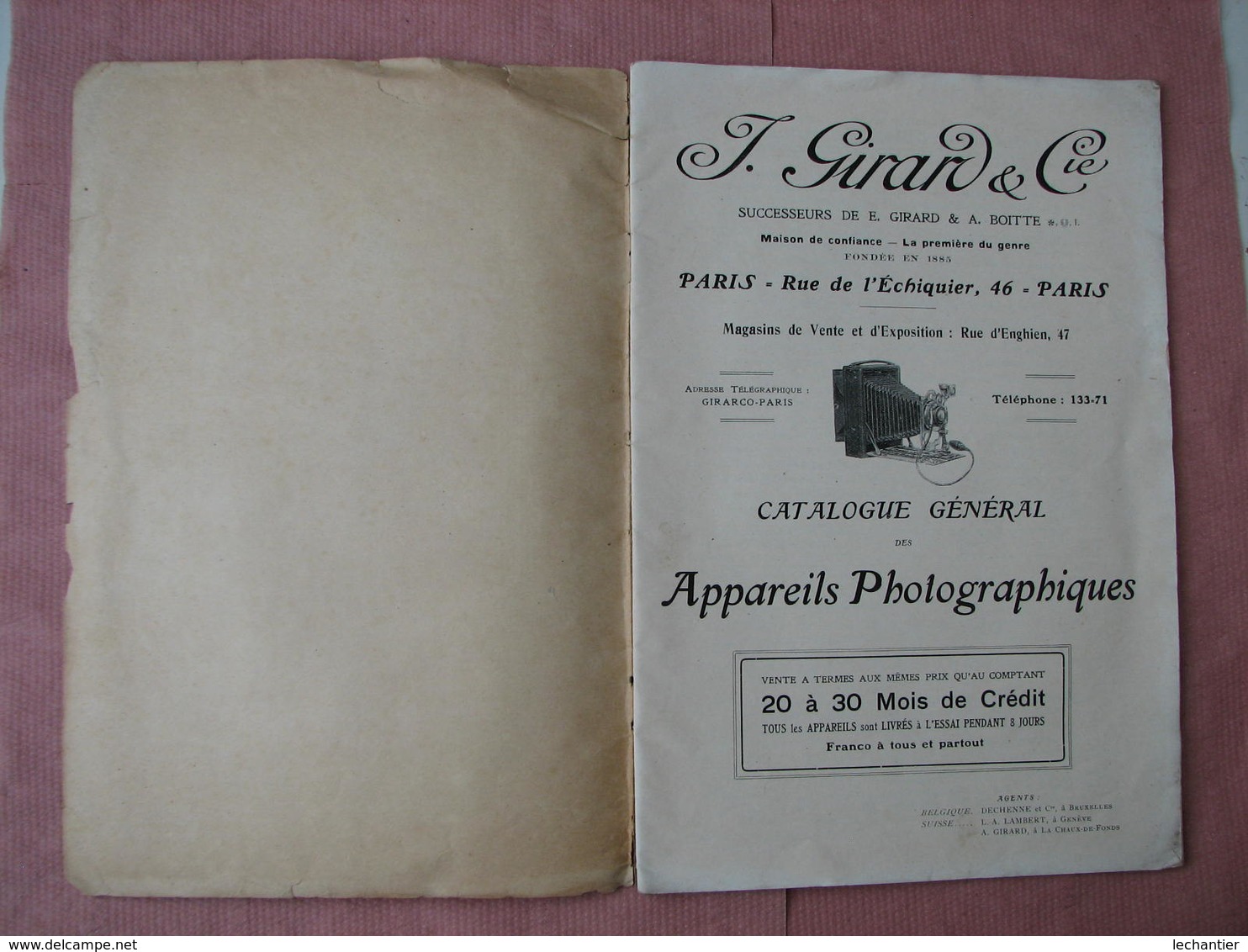 Appareils Photographiques J. GIRARD Interessant Catalogue 32 Pages 18X27 - Appareils Photo