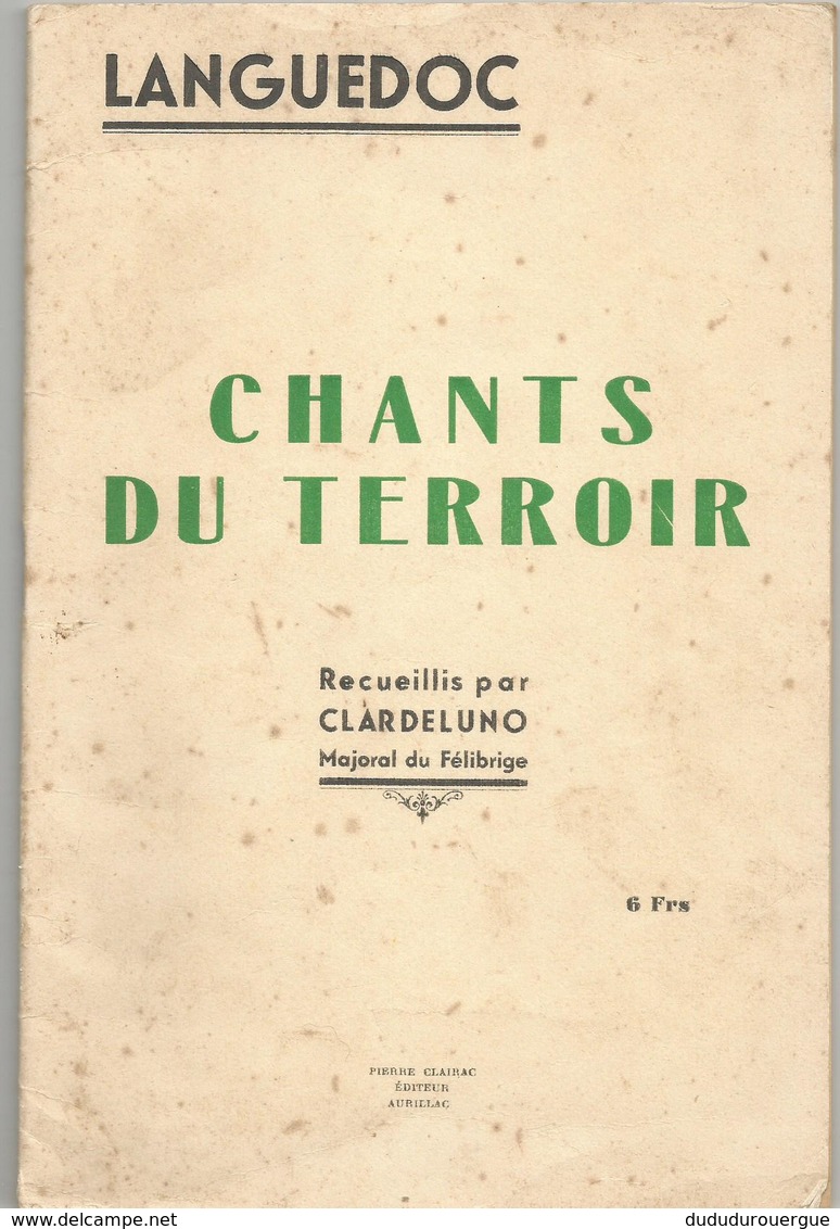 LANGUEDOC : CHANTS DU TERROIR - Spartiti