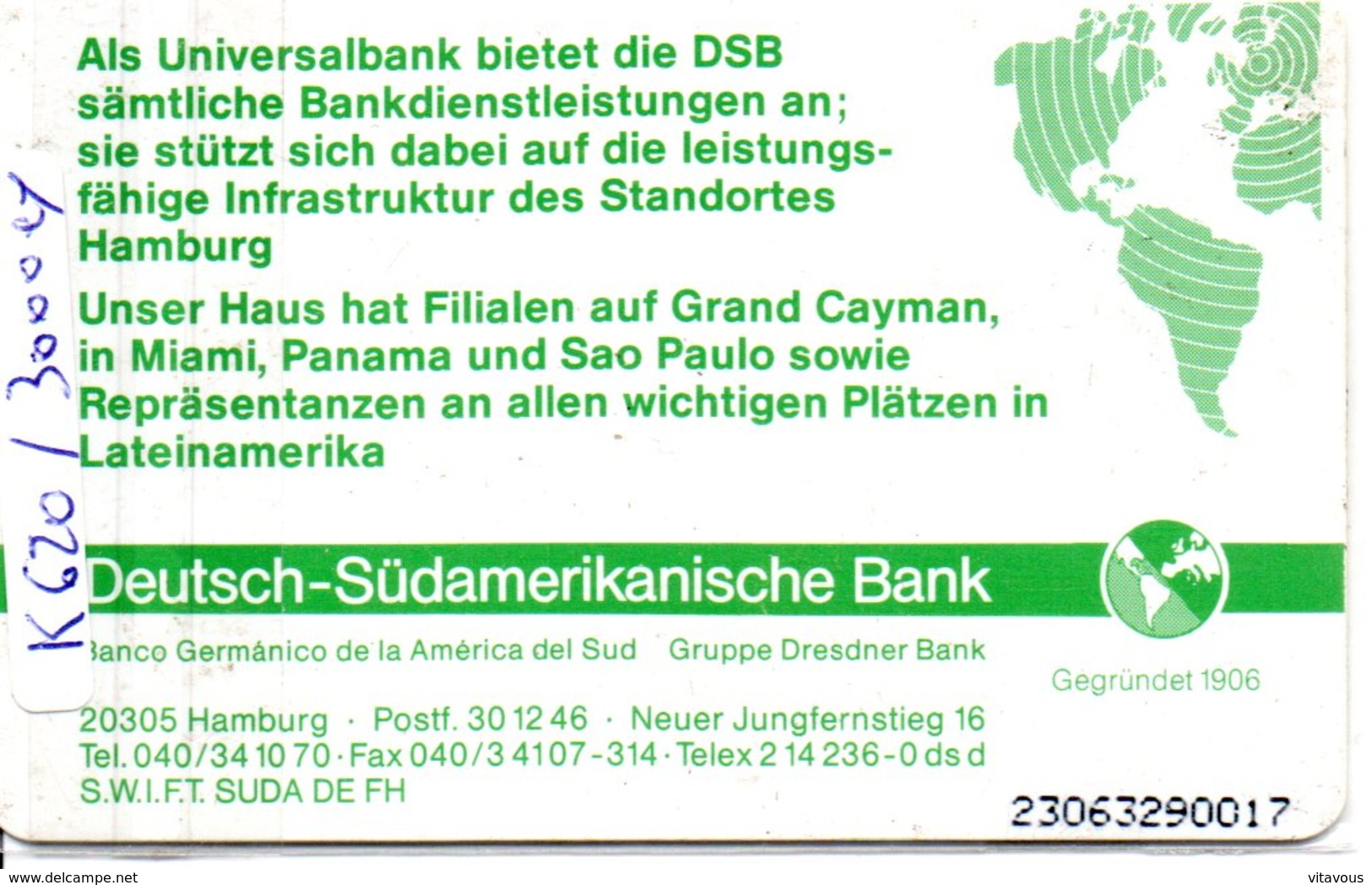 Télécarte Allemagne K620 Bank Banque Phonecard  (G 580) - K-Series : Série Clients