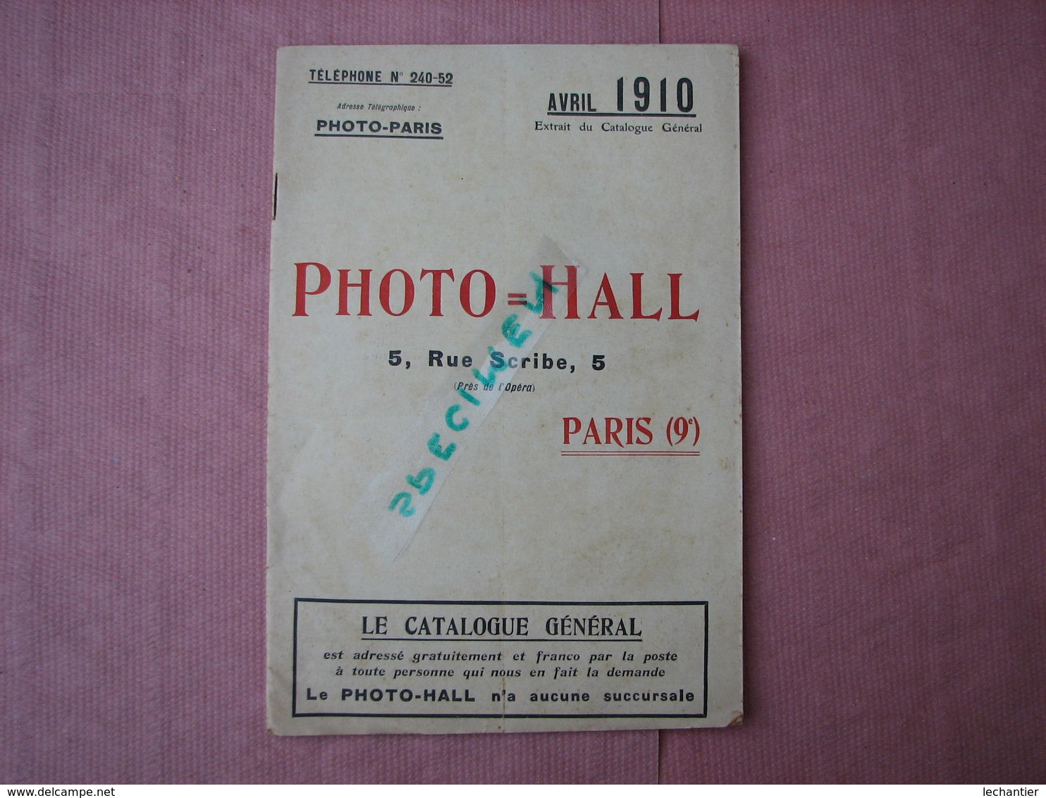 PHOTO  HALL 1910 Catalogue 32 Pages 10X24  TBE Voir Photos - Macchine Fotografiche