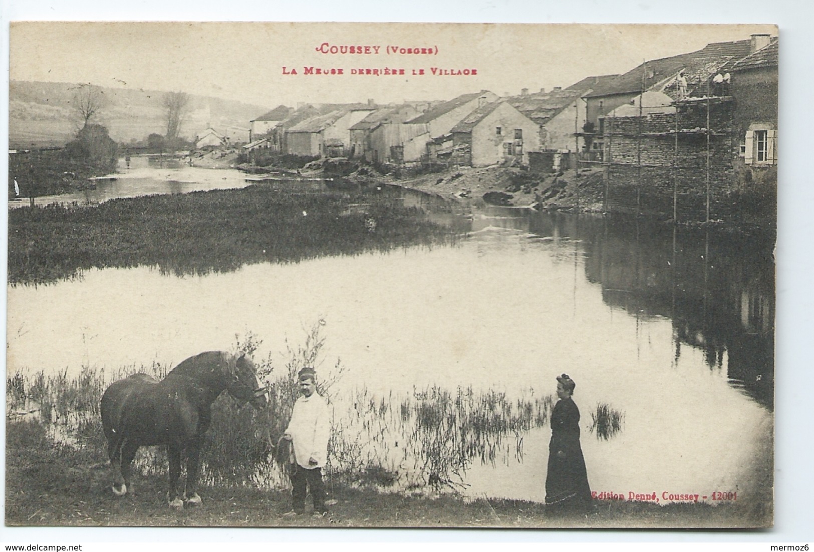 Coussey La Meuse Derriere Le Village Vosges Edition Denne 12001 1935 ? Timbre 1934 Tuberculose Calmette Vaccin Cheval - Coussey