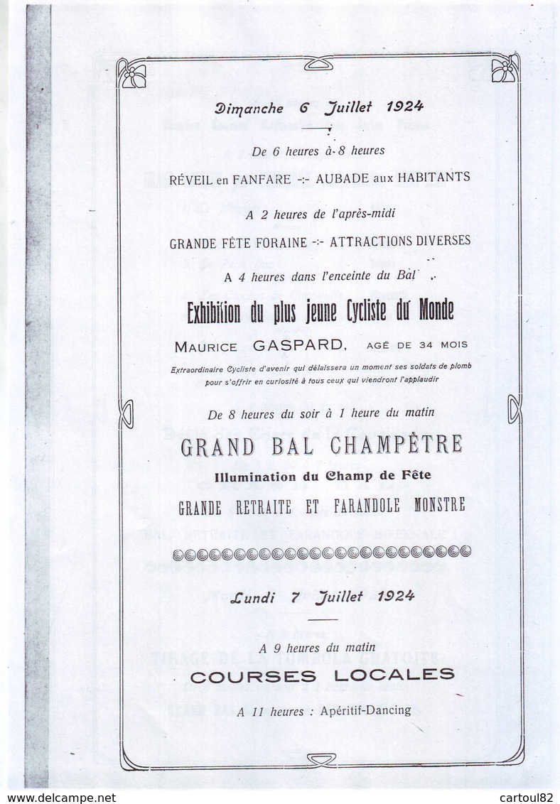 Réalmont Tarn Copie Du Programme De La Fête Du 5 Juillet 1924 Avec Les Pages De Pub 18 Pages En Tout Bon état - Programmes