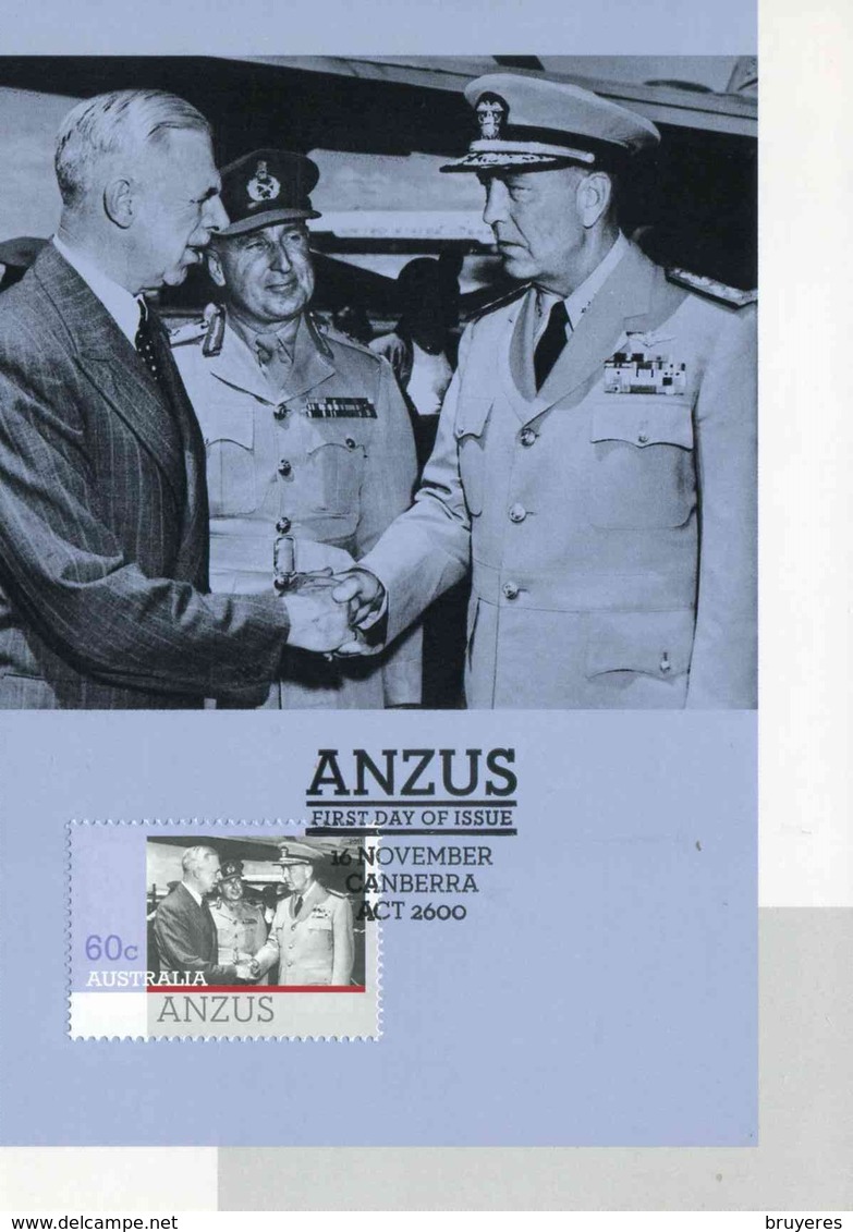 Entier Postal De 2011 D'Australie Sur CP "ANZUS Première Réunion à Hawaii En 1952" Avec Timbre Oblit PJ 16 Novembre 2011 - Militaria