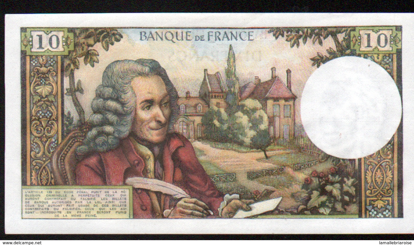 Billet 10 Francs Voltaire, P.2-7-1970, Y.608 - 10 F 1963-1973 ''Voltaire''