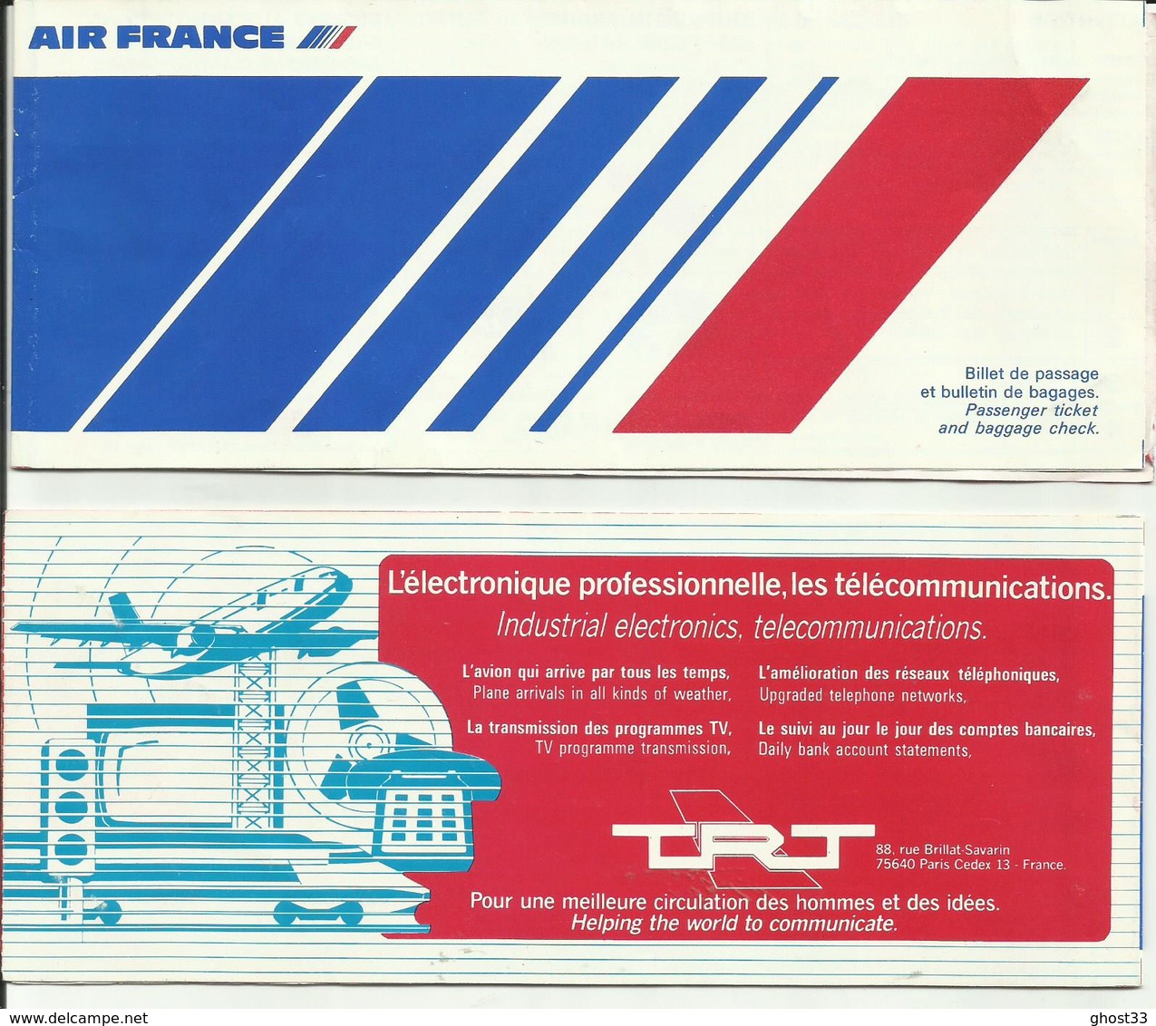 AIR FRANCE - Billet/Ticket Passager - 1978 - BORDEAUX/PARIS ORLY/FORT DE FRANCE/CAYENNE/PARIS ORLY - Tickets