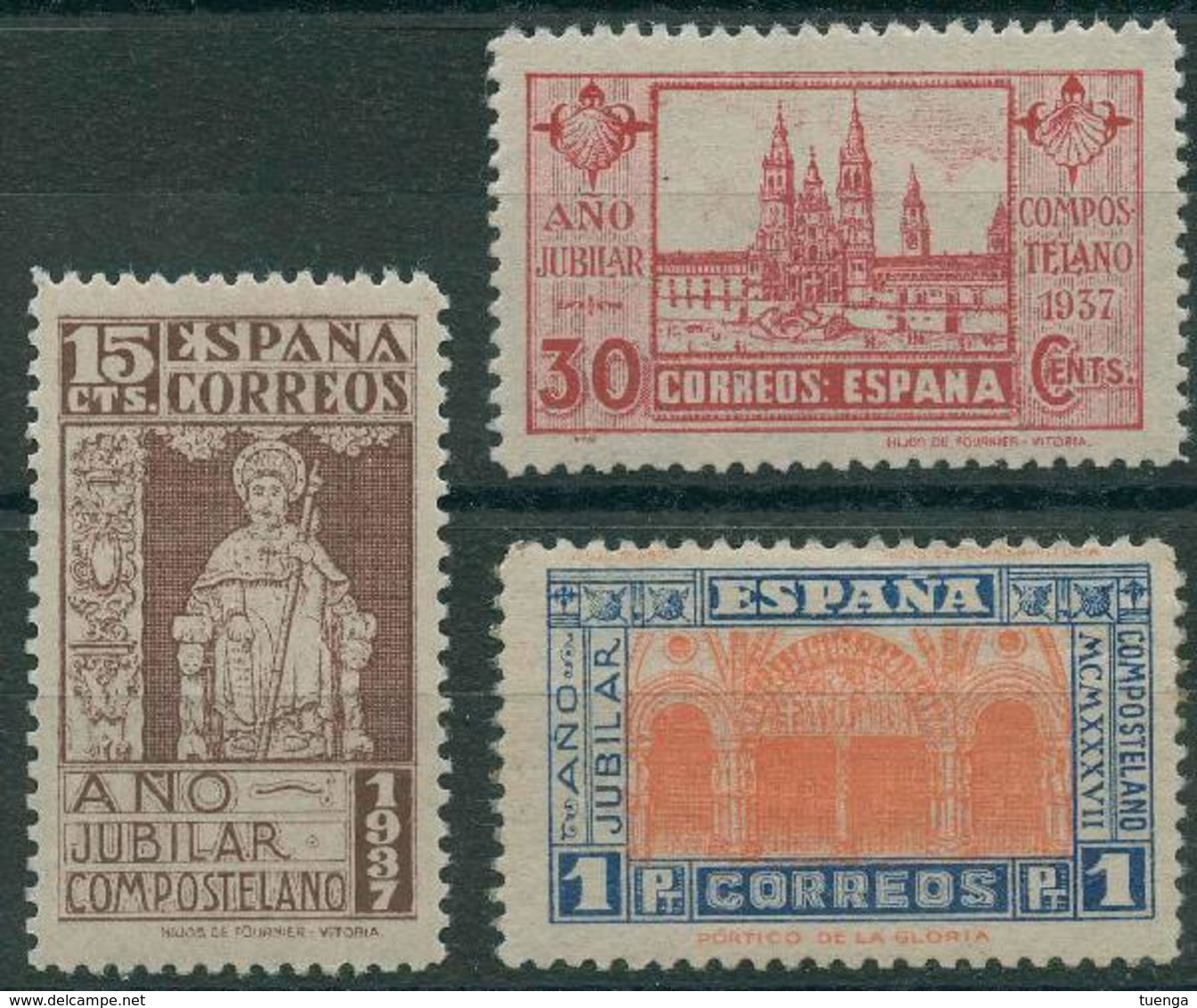 España 1937. Edifil 833/35** - Cat. 2016: 108€ - Año Jubilar Compostelano - Nuevos