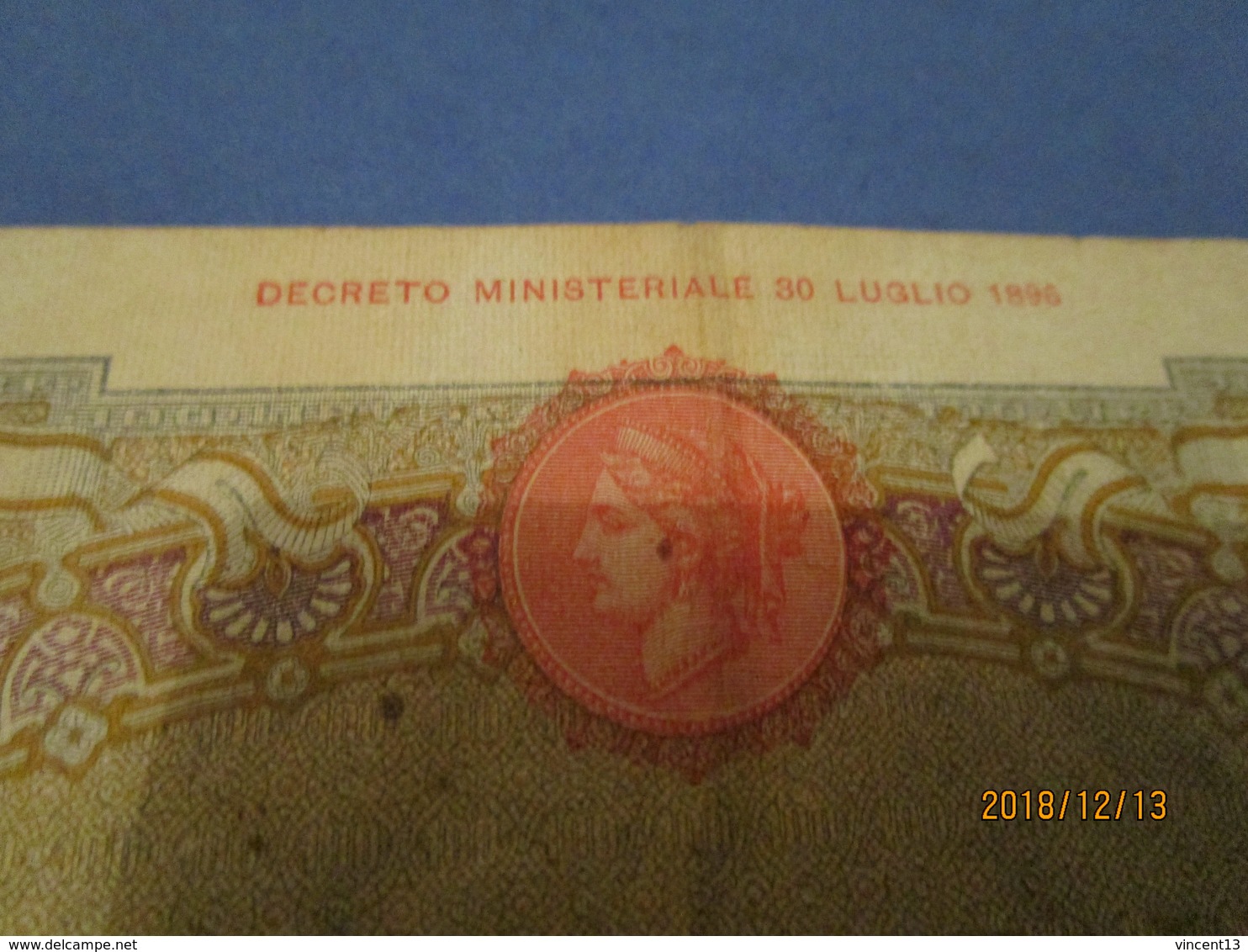 BILLET De 100 LIRES 1935? à Identifier Fayette 9464 D168 - A Identifier