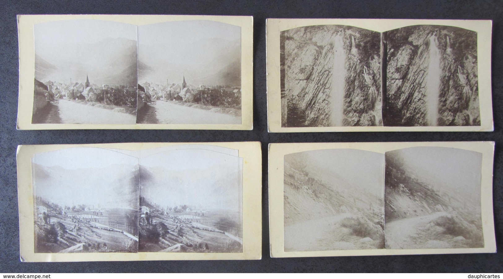 Vallée De LAUTERBRUNNEN Vers 1860 - 1870 : 4 Photos Stéréoscopiques. Photo Stéréoscopique. 9 Scans. - Photos Stéréoscopiques