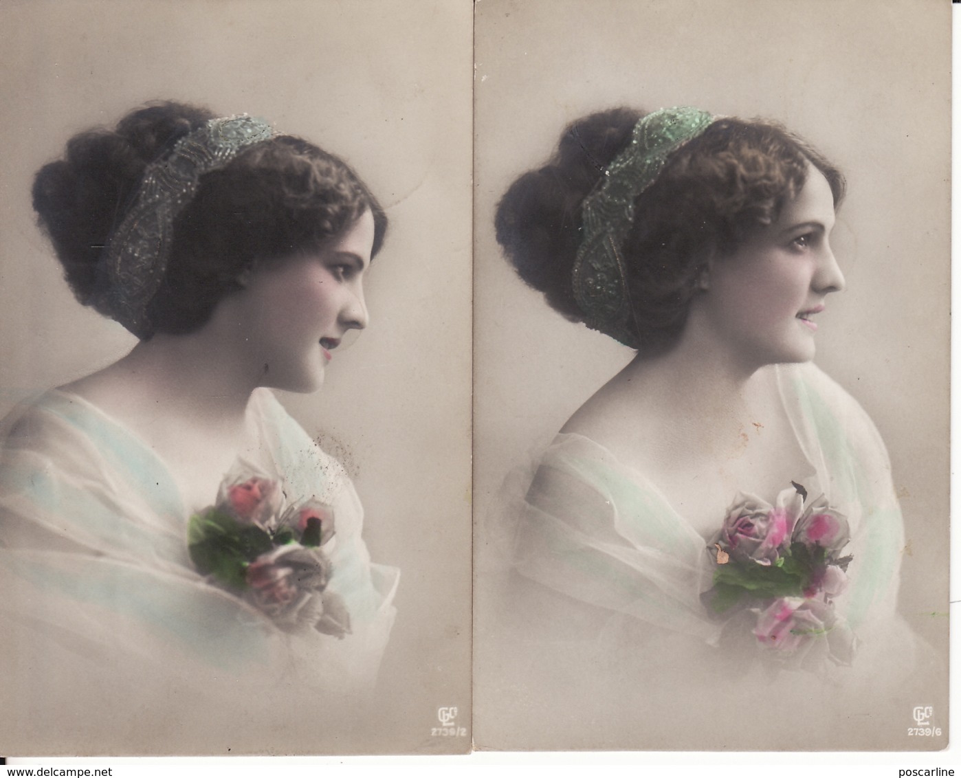 Belle Femme, Portrait, 3 Cartes, Même Série,1911,dos Scanné - Femmes