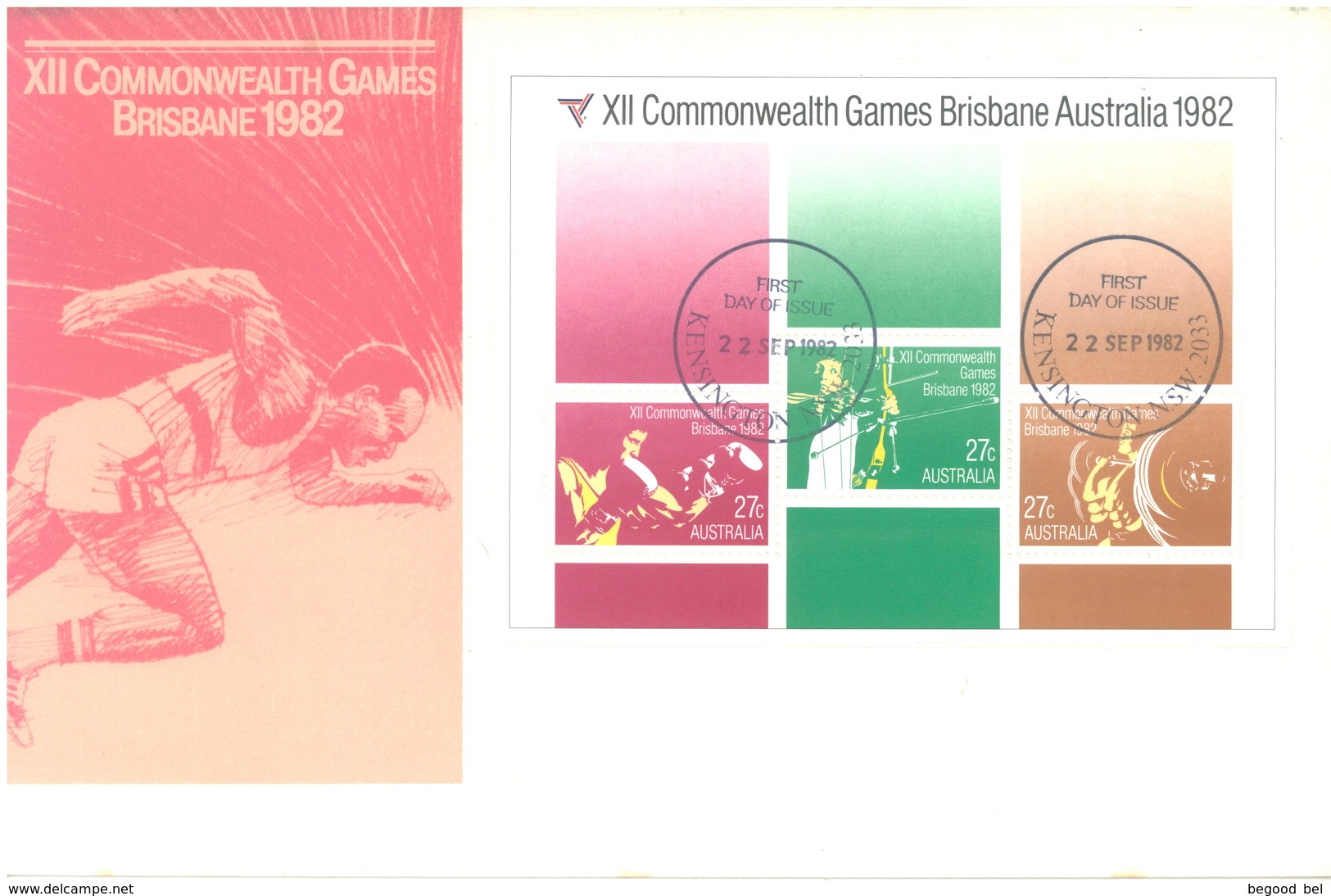AUSTRALIA  - FDC - 22.9.1982 - COMMONWEALTH BRISBANE GAMES  - Yv 789-792 - Lot 18680 - Premiers Jours (FDC)