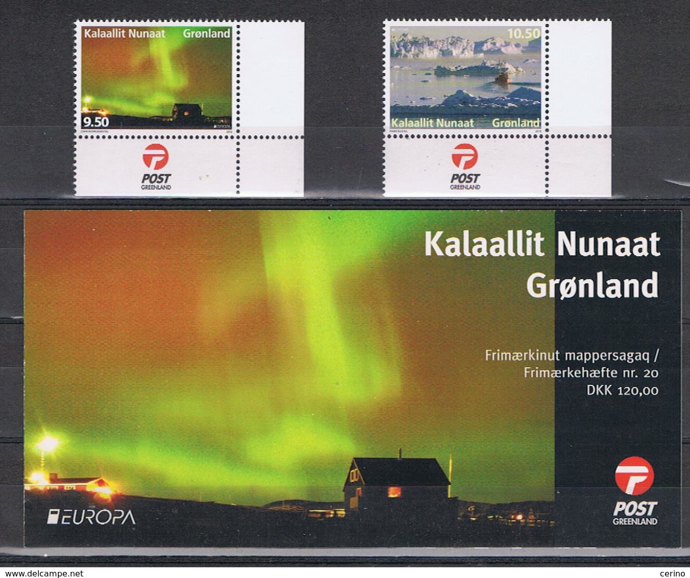 GROENLANDIA:  2012  EUROPA  CEPT  -  S. CPL. 2 VAL. N. +  12  VAL. IN  CARNET  -  YV/TELL. - 2012