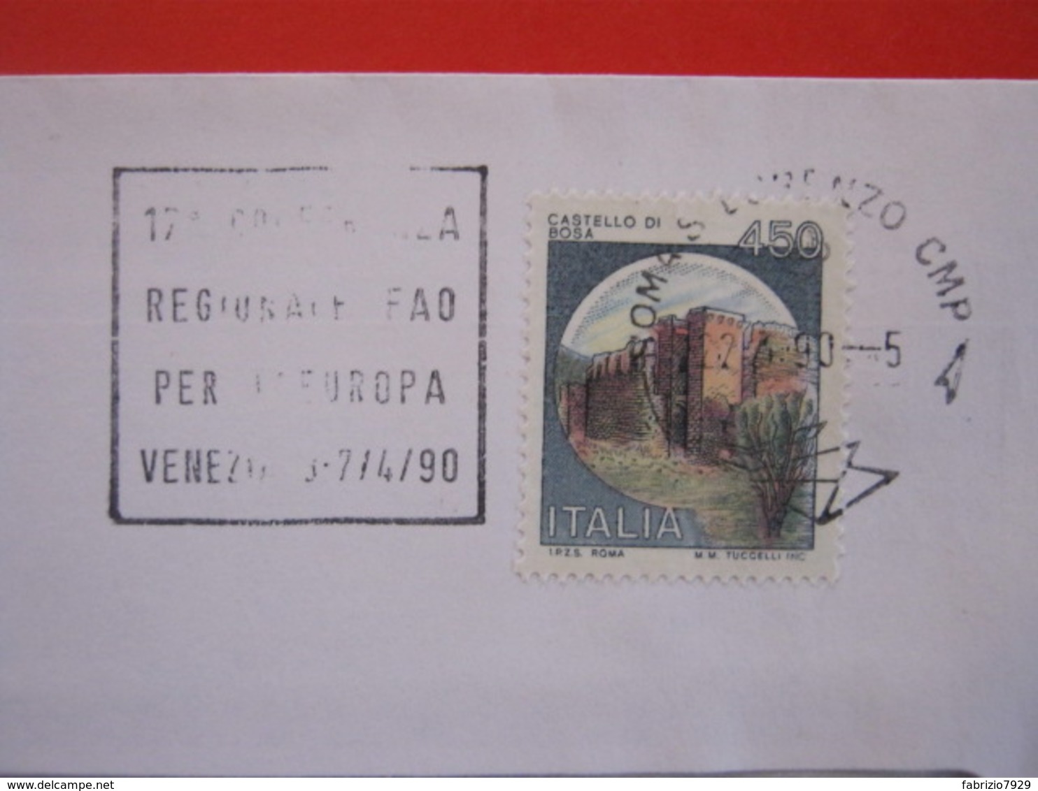 T1 ITALIA TARGHETTA - 1990 ROMA S. LORENZO 17^ CONFERENZA REGIONALE FAO PER EUROPA A VENEZIA ALIMENTAZIONE CIBO DESIGN - Alimentazione