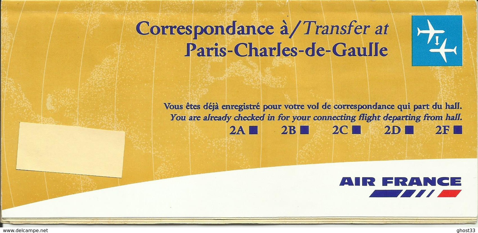 AIR FRANCE - Pochette Correspondance - Tickets