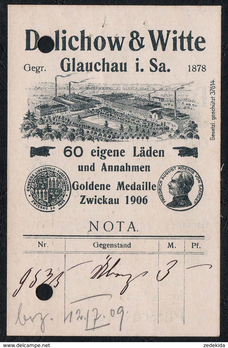 A6971 - Dalichow & Witte Glauchau - Visitenkarte - Schönfärberei - Visitenkarten