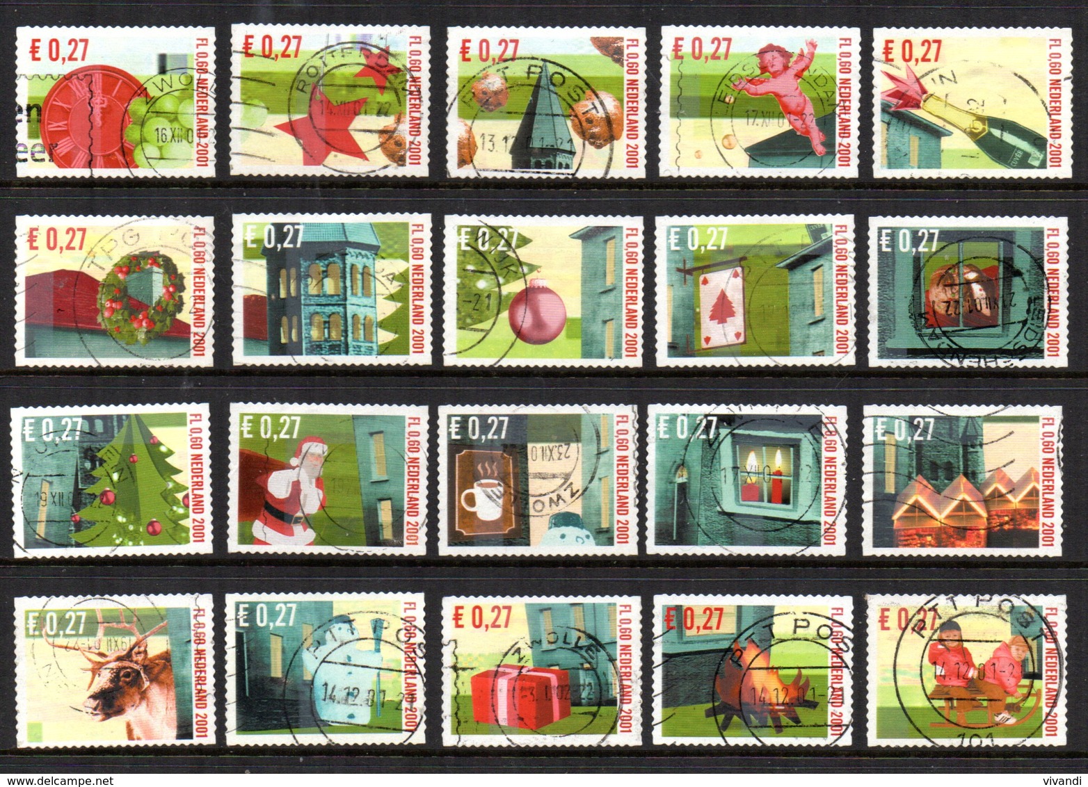 Netherlands - 2001 - Christmas - Used - Oblitérés