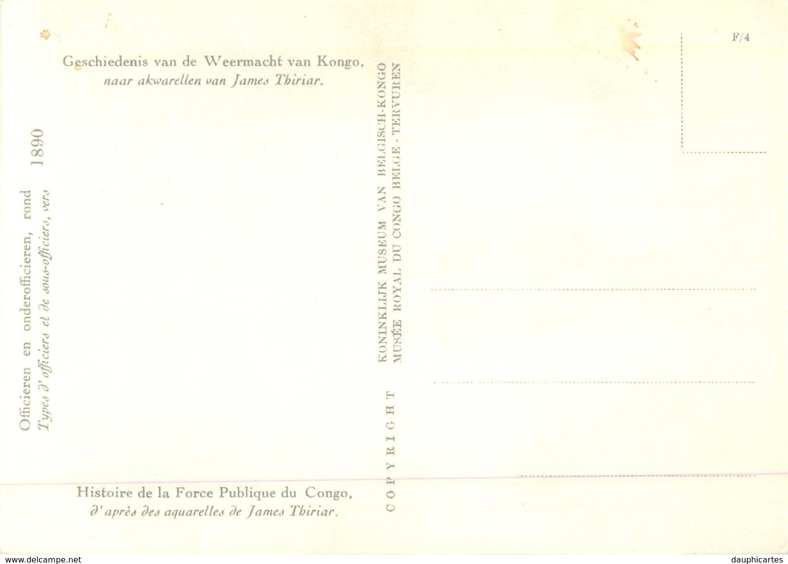 Lot 5 CPM En TTBE - Histoire De La Force Publique Du CONGO D'après Aquarelles De James THIRIAR - 6 Scans - Régiments