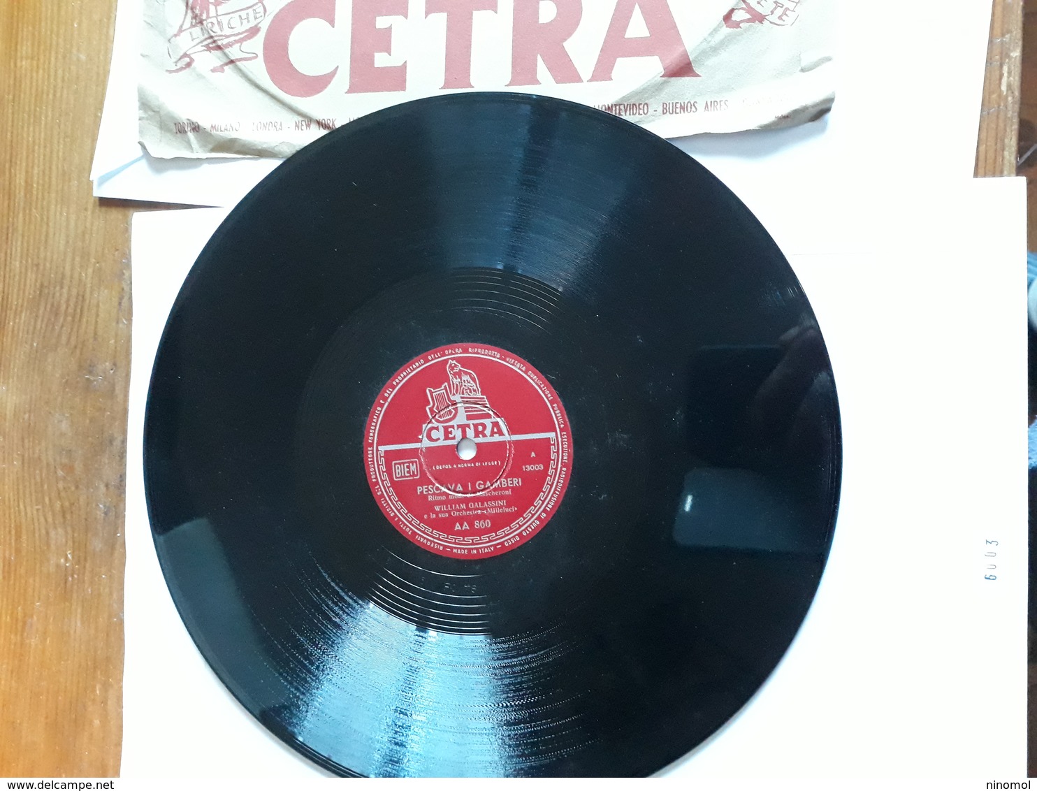 Cetra  - 1947   -  AA  Nr. 860  Orchesta  " Mille Luci " Di William Galassini - 78 T - Disques Pour Gramophone