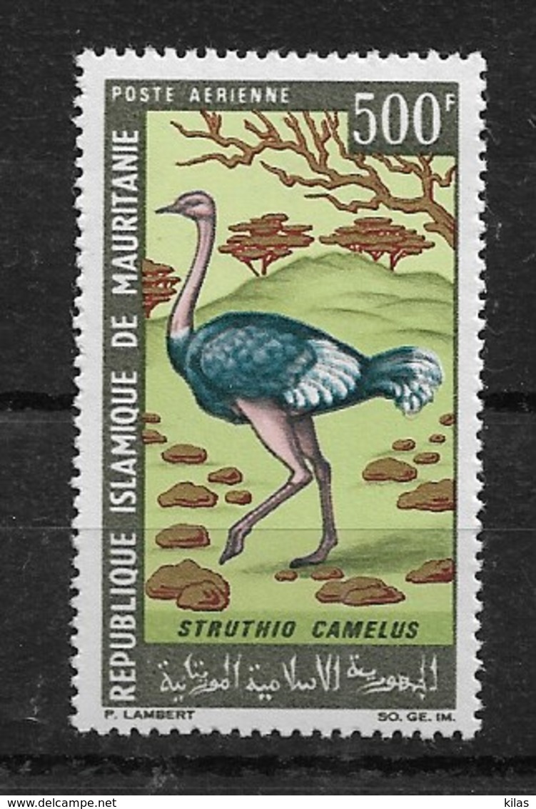 MAURITANIA 1967 Airmail,  BIRDS "ostriche" MNH - Autruches