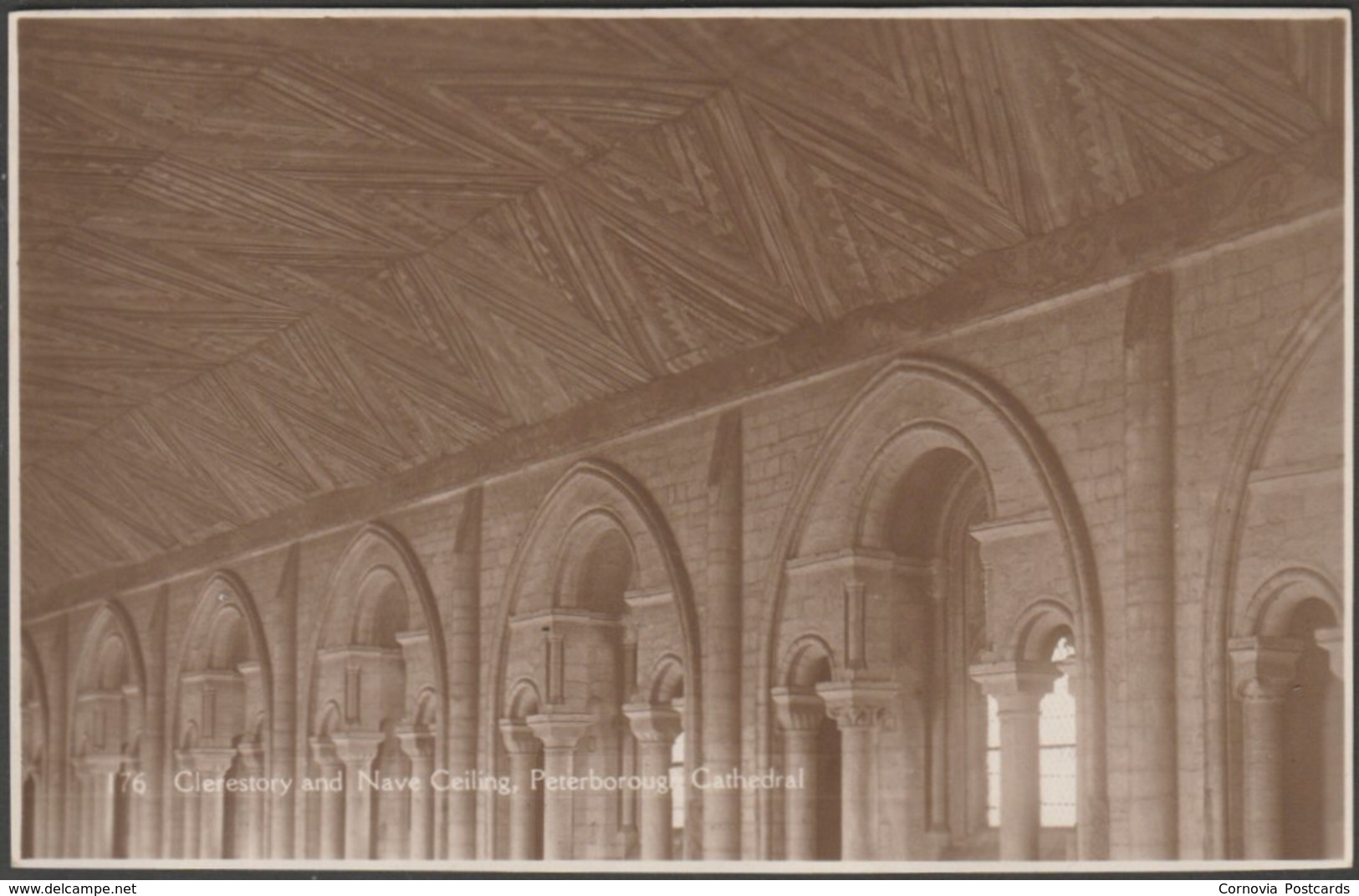 Clerestory And Nave Ceiling, Peterborough Cathedral, Northamptonshire, C.1930 - K Ltd RP Postcard - Northamptonshire