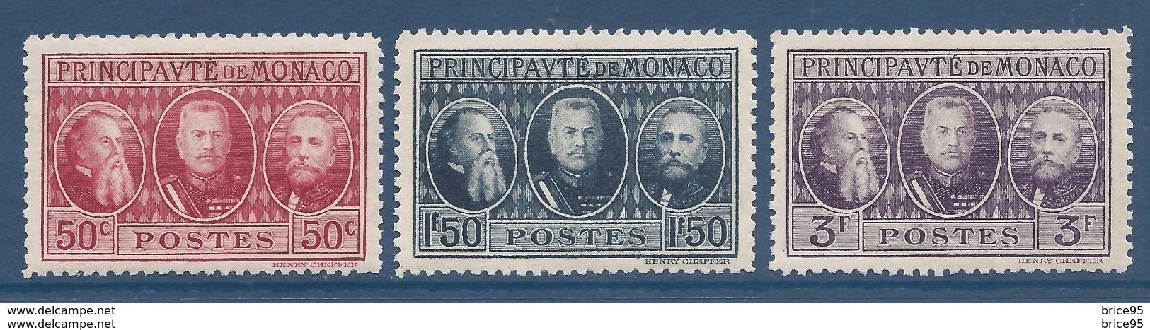 Monaco - YT N° 111 à 113 - Neuf Avec Charnière - 1928 - Neufs