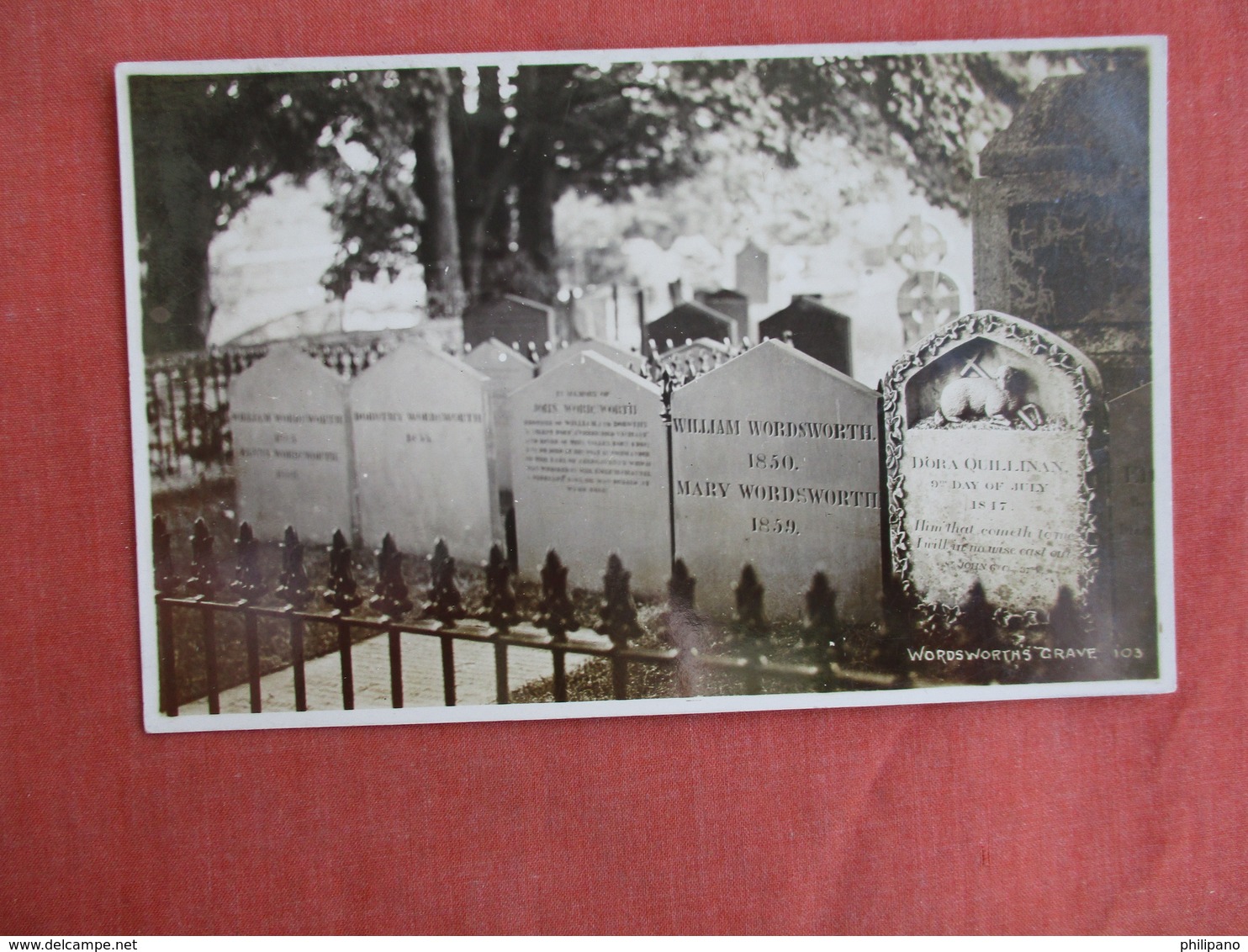 RPPC  William Wordsworth Is Buried In St. Oswald's Churchyard, Grasmere, Cumbria, England.  Ref 3101 - Other & Unclassified