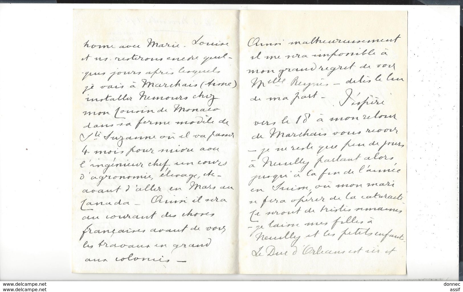 HENRIETTE DE BELGIQUE Duchesse De Vendôme 60 Lettres ( Env.175 P.) à Marie ( Boyer De Bouillane ) 1921-24 Autograph - Autres & Non Classés